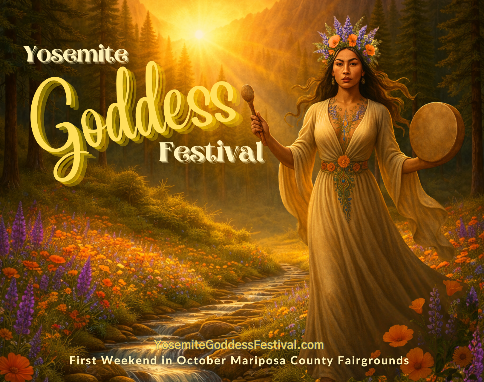 A poster for the yosemite goddess festival