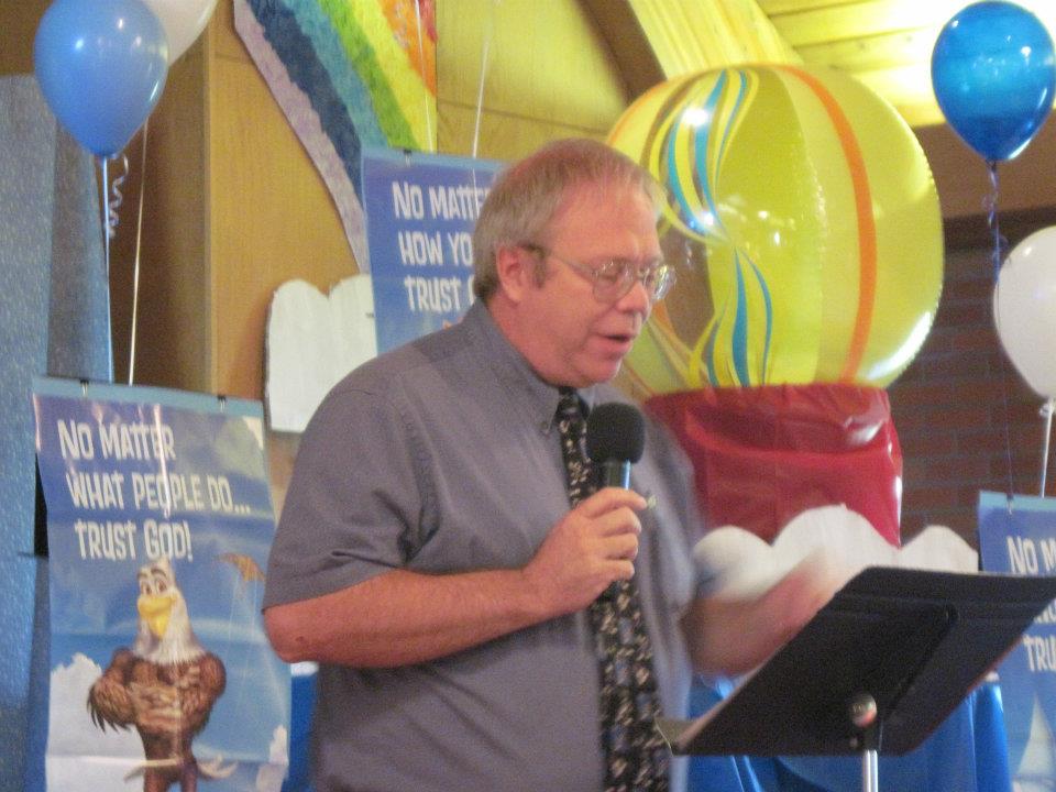 church pastor at children's event