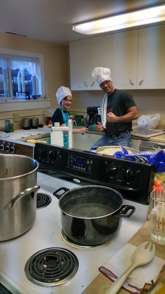 church volunteers preparing food
