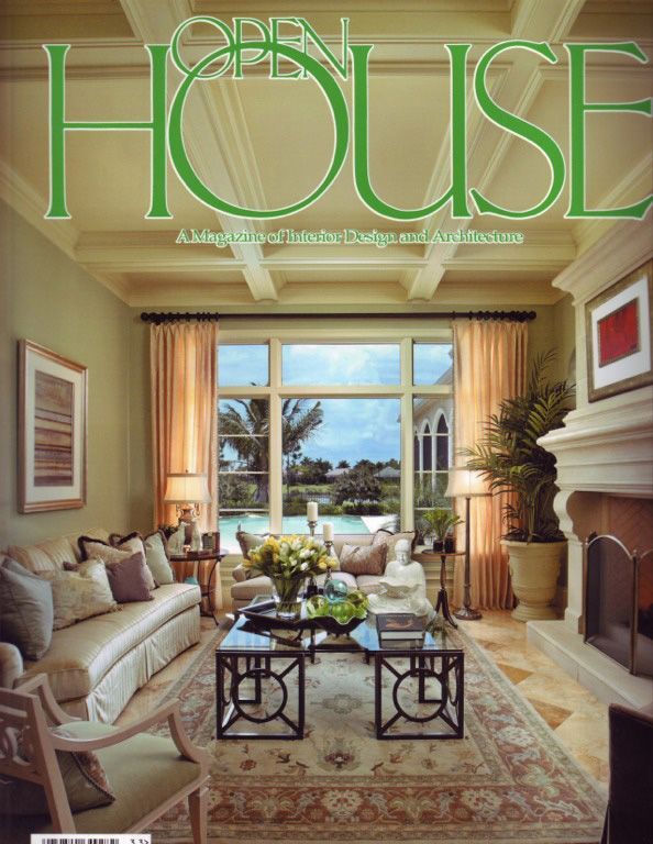 An open house magazine with a living room on the cover