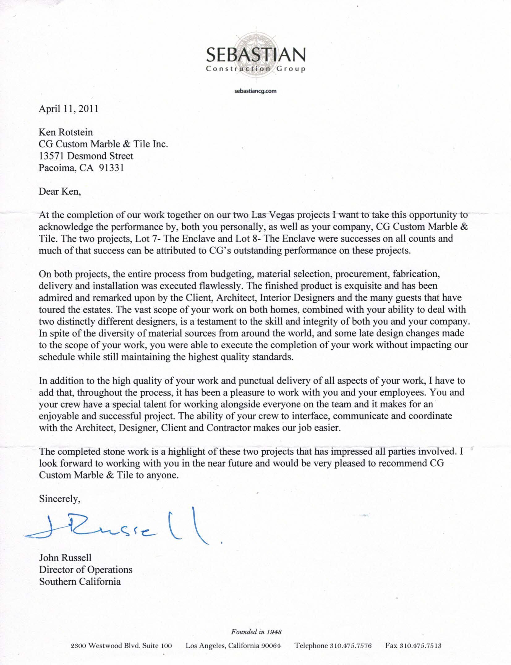 A letter from sebastian is on a white background.