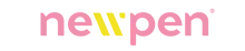 Logo da NEWPEN rosa e amarelo