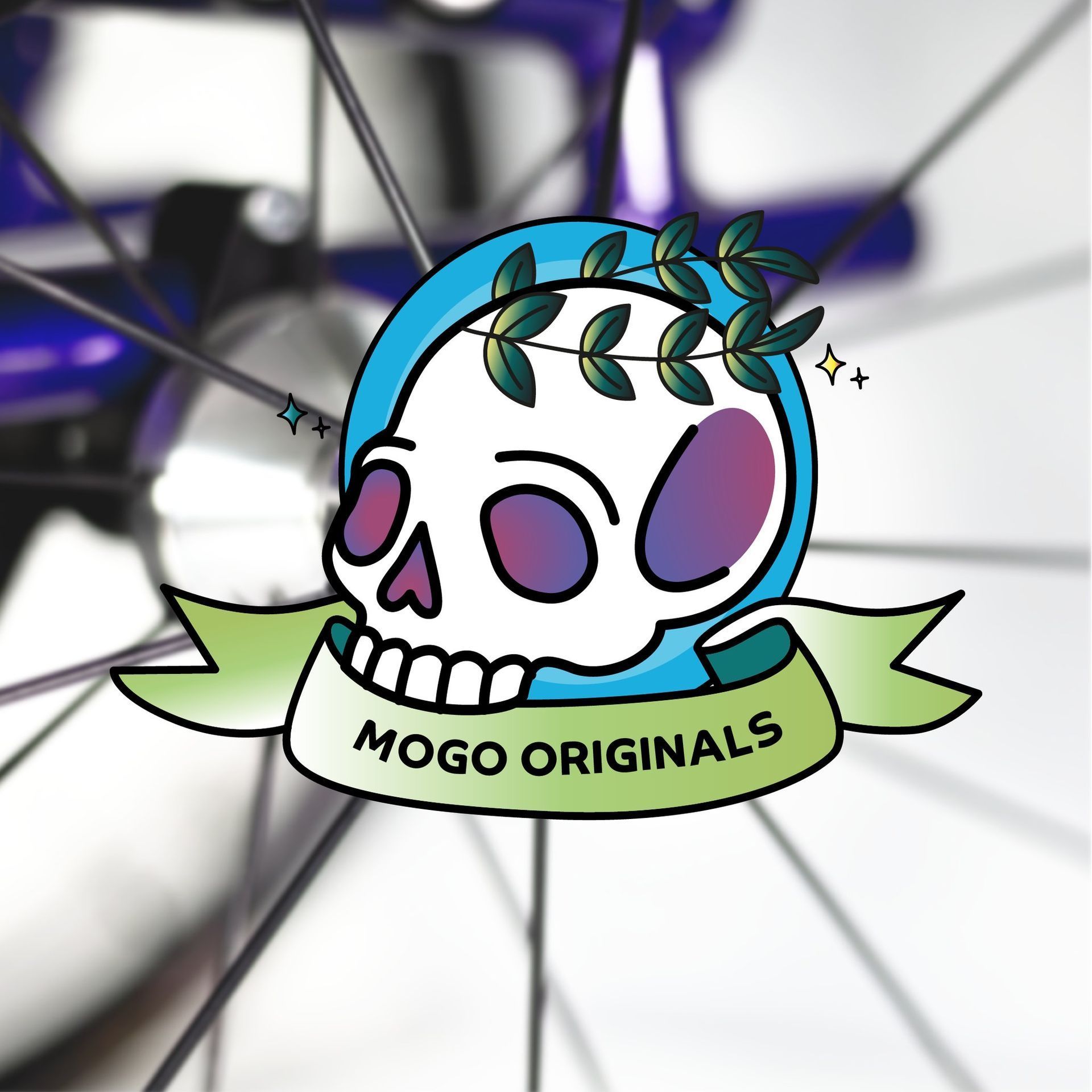 Logo: Skull with laurel wreath and 