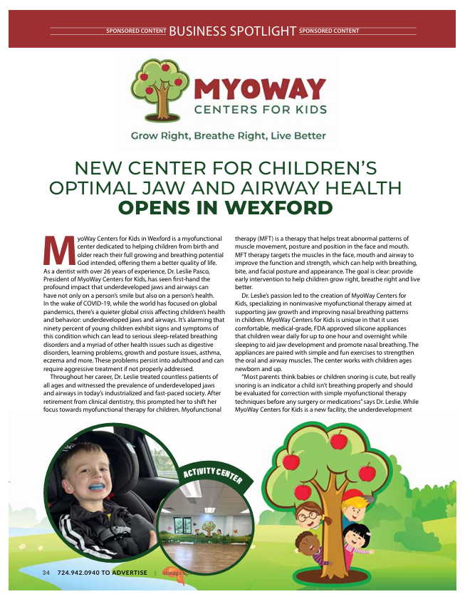 A new center for children 's optimal jaw and airway health opens in wexford.