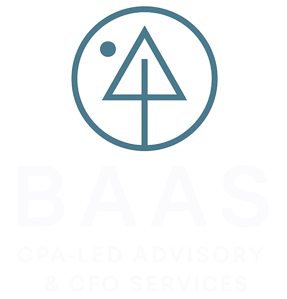 Teal logo: Circle around a tree symbol with the letters 