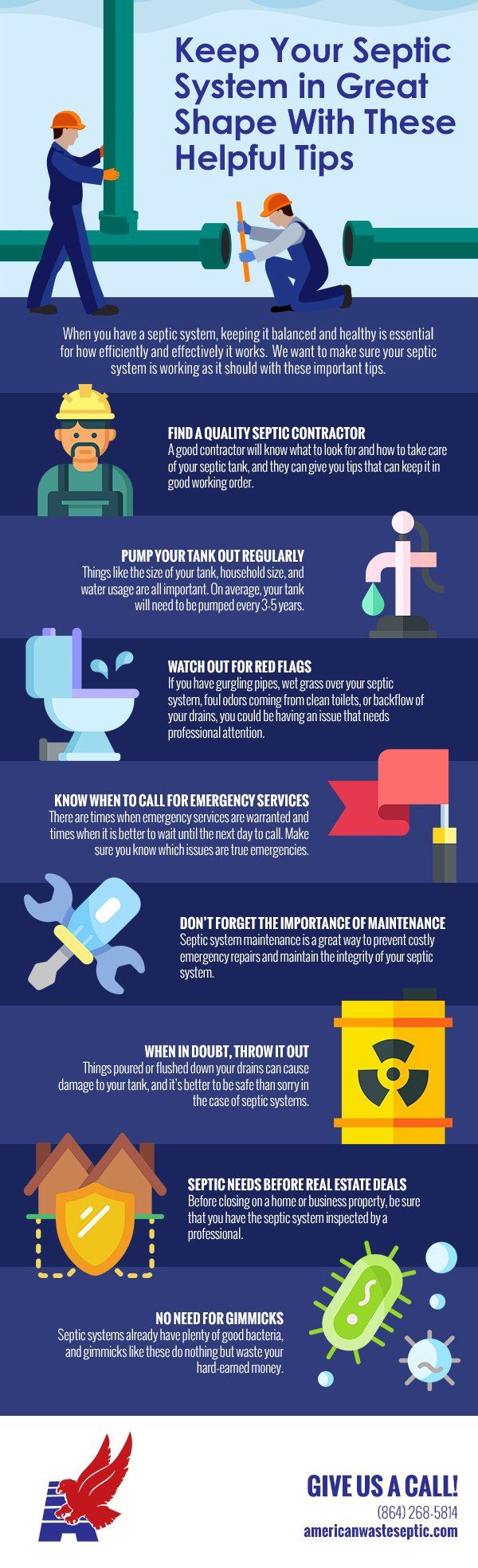 Septic System Helpful Tips Infographics — Greenville, SC — American Waste Septic