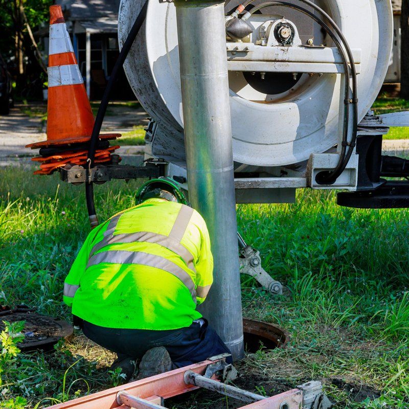 Worker Pumping the Septic Hole — Greenville, SC — American Waste Septic