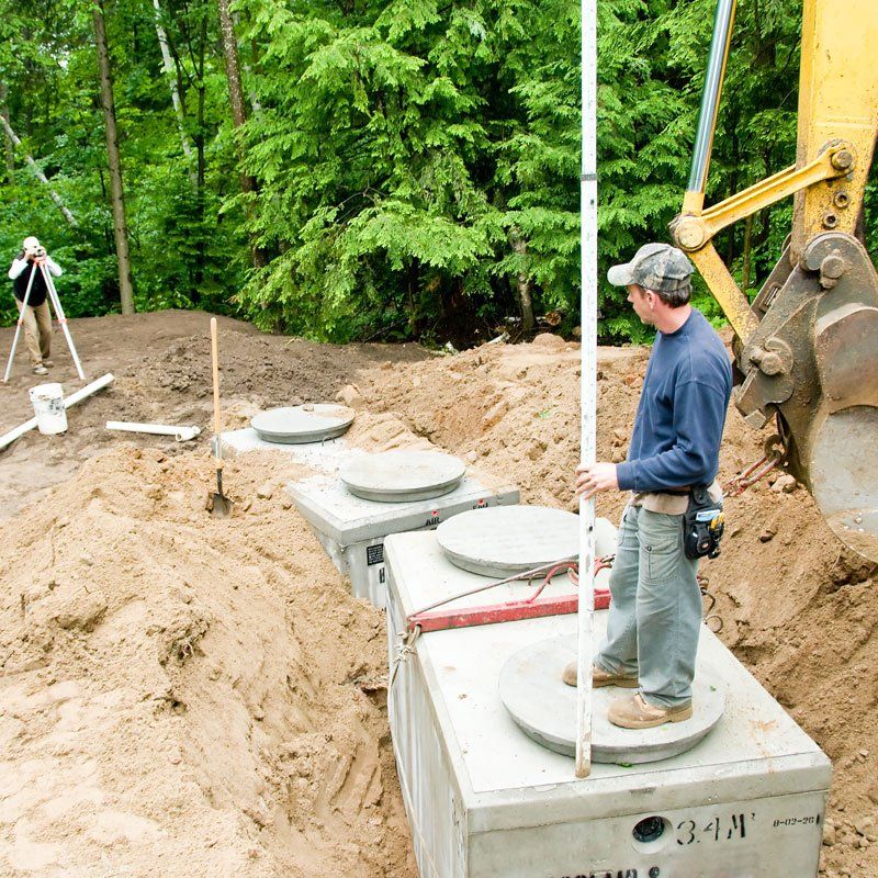 Workers Installing Septic Tanks — Greenville, SC — American Waste Septic