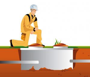 Septic Tank Worker Illustration — Greenville, SC — American Waste Septic