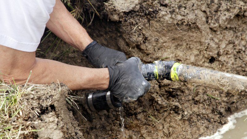 Man Repairing Septic Tube — Greenville, SC — American Waste Septic