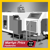 A black and white drawing of a machine that says martyn price fasteners