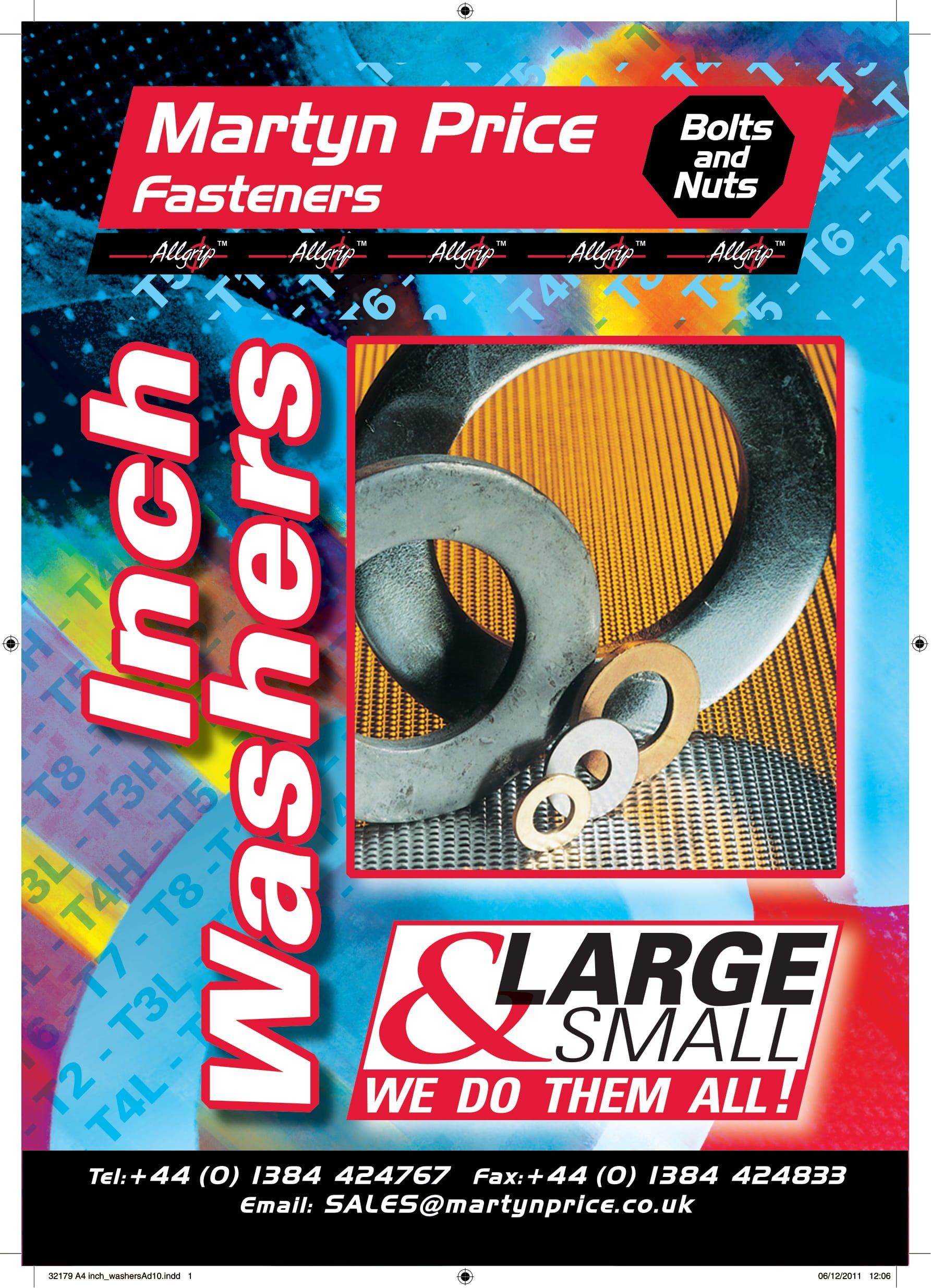 An advertisement for large and small washers by martyn price
