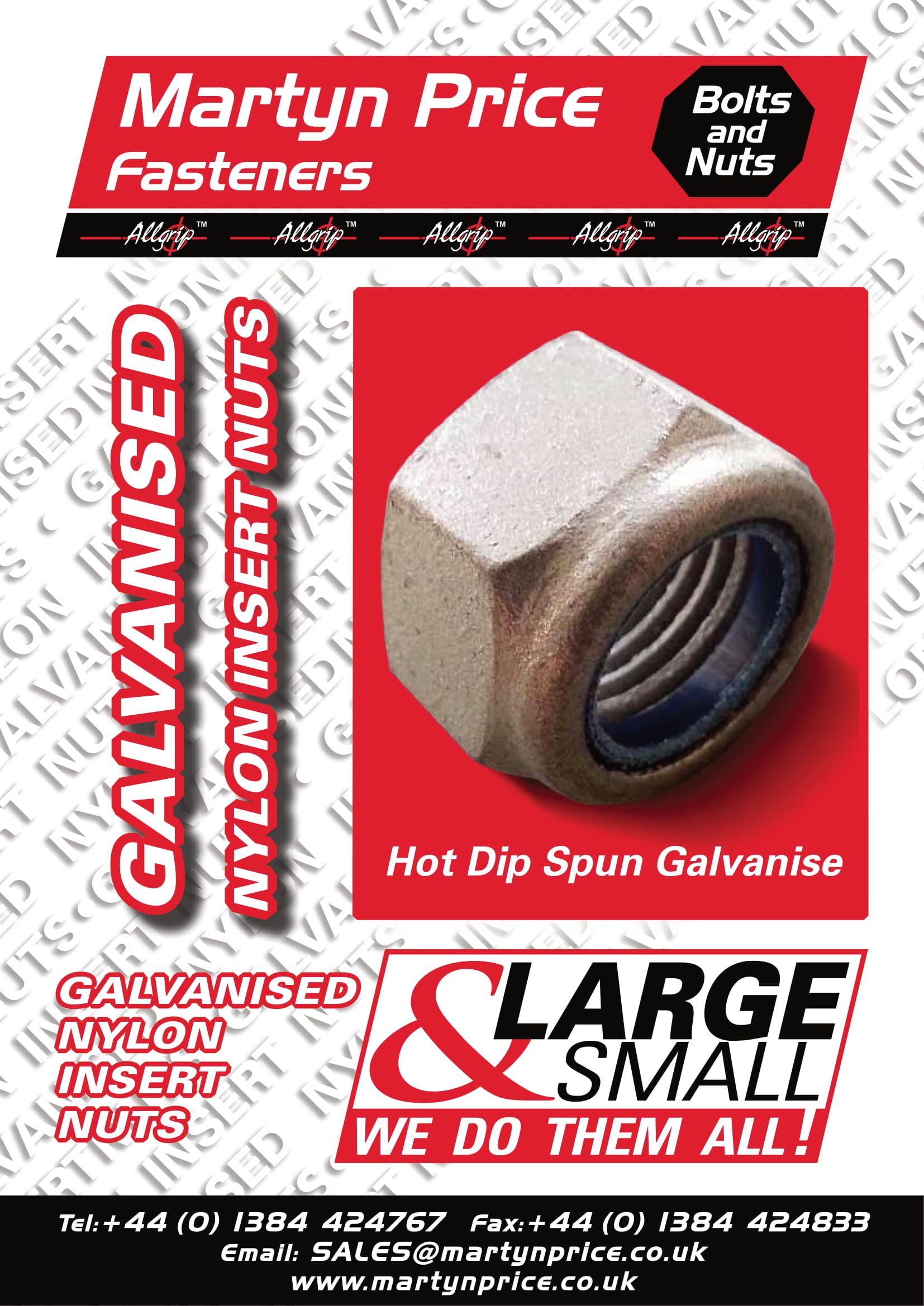 A poster for galvanized nylon insert nuts