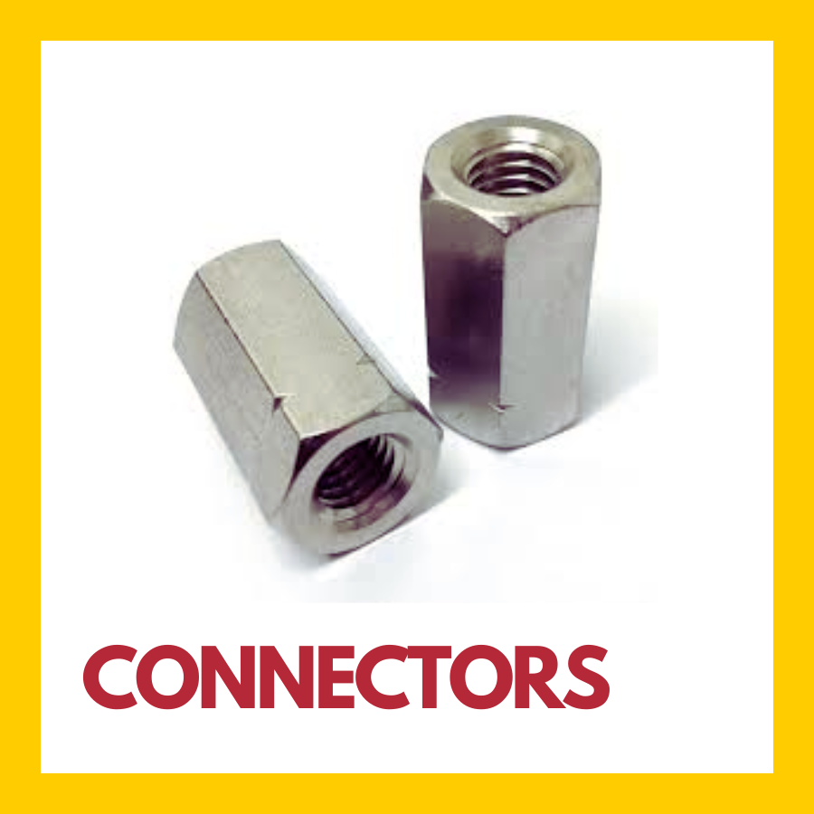 Two stainless steel connectors are shown on a white background