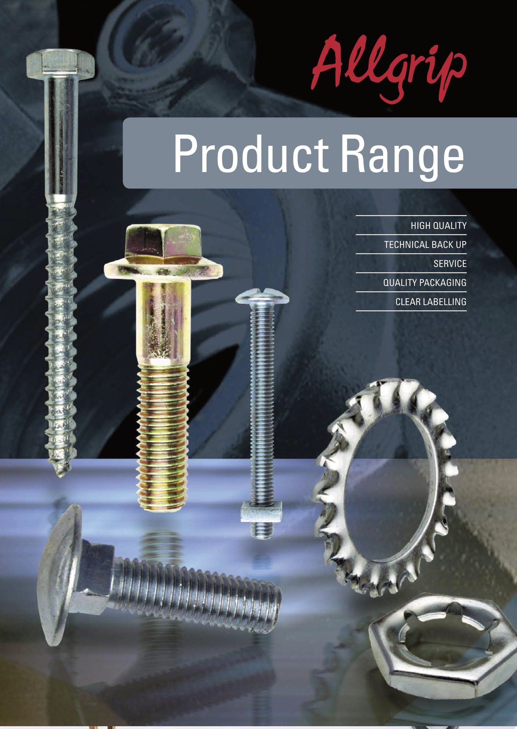 A product range of allgrip screws and nuts