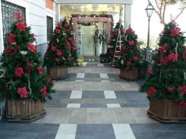 Allestimenti natalizi con alberi di Natale