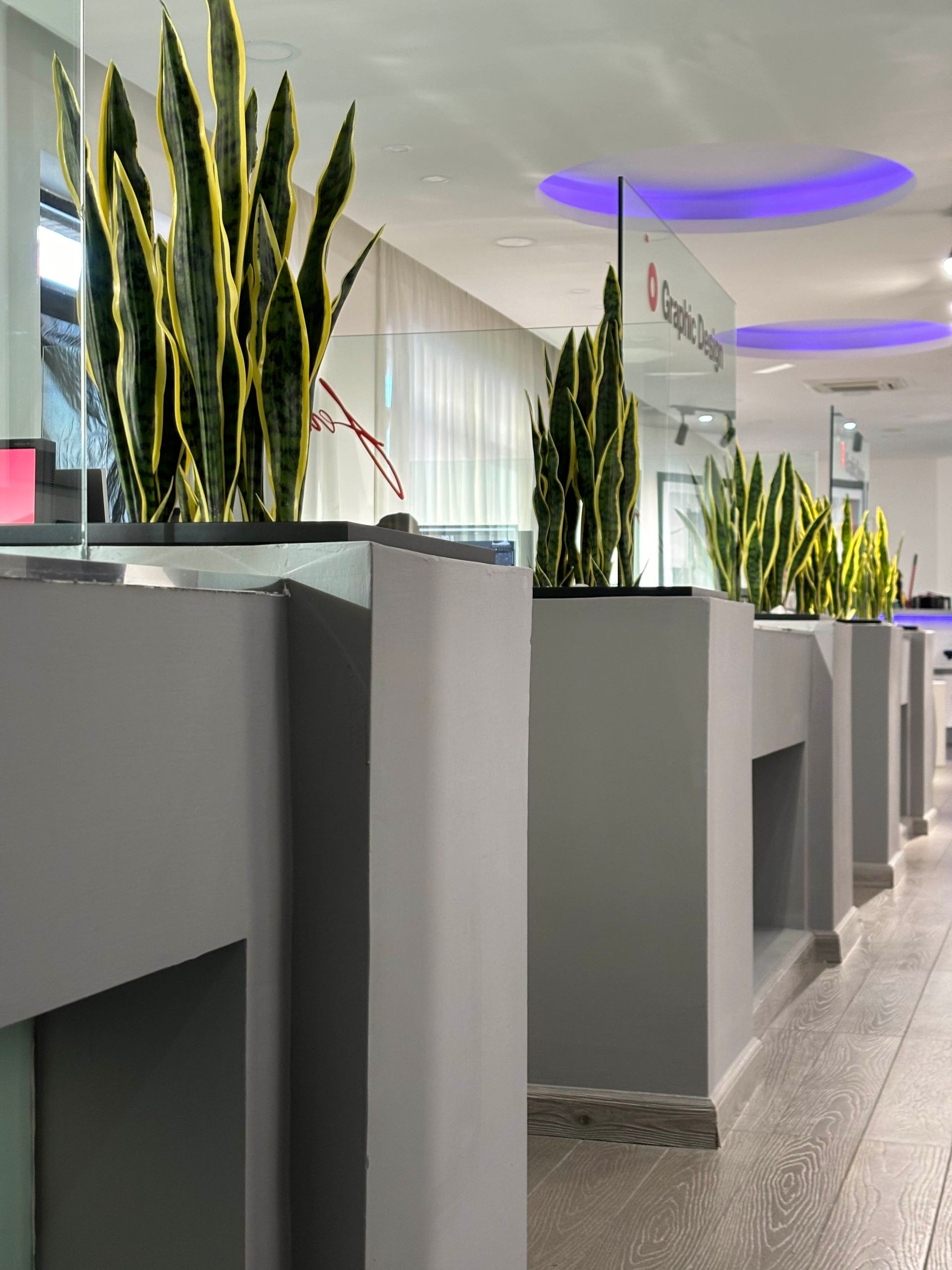 Fioriere con piante artificiali