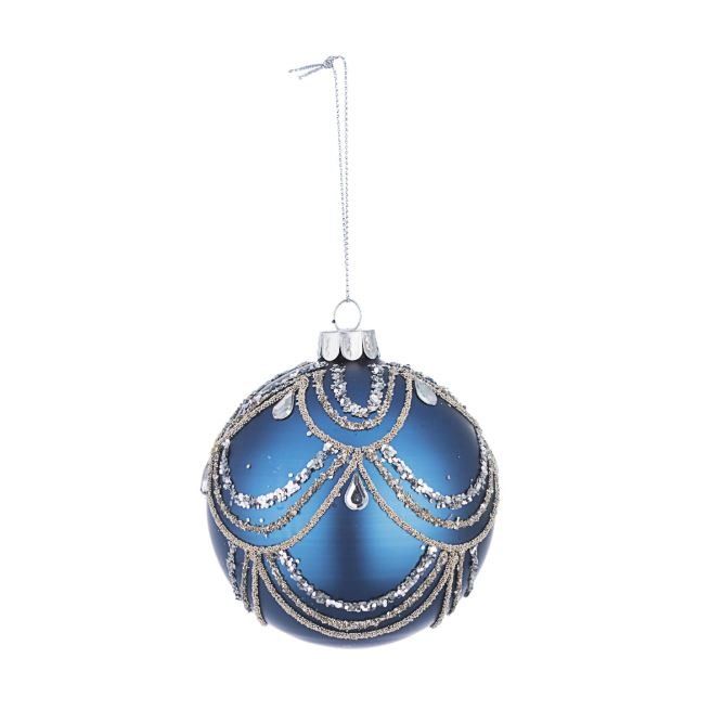 Palla di vetro decorata  per alberi di Natale