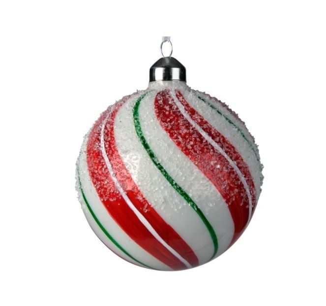 Sfera di vetro decorata per albero di Natale