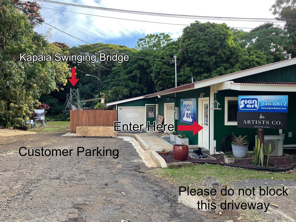 Sign Art Parking Directions — Lihue, HI — Sign Art