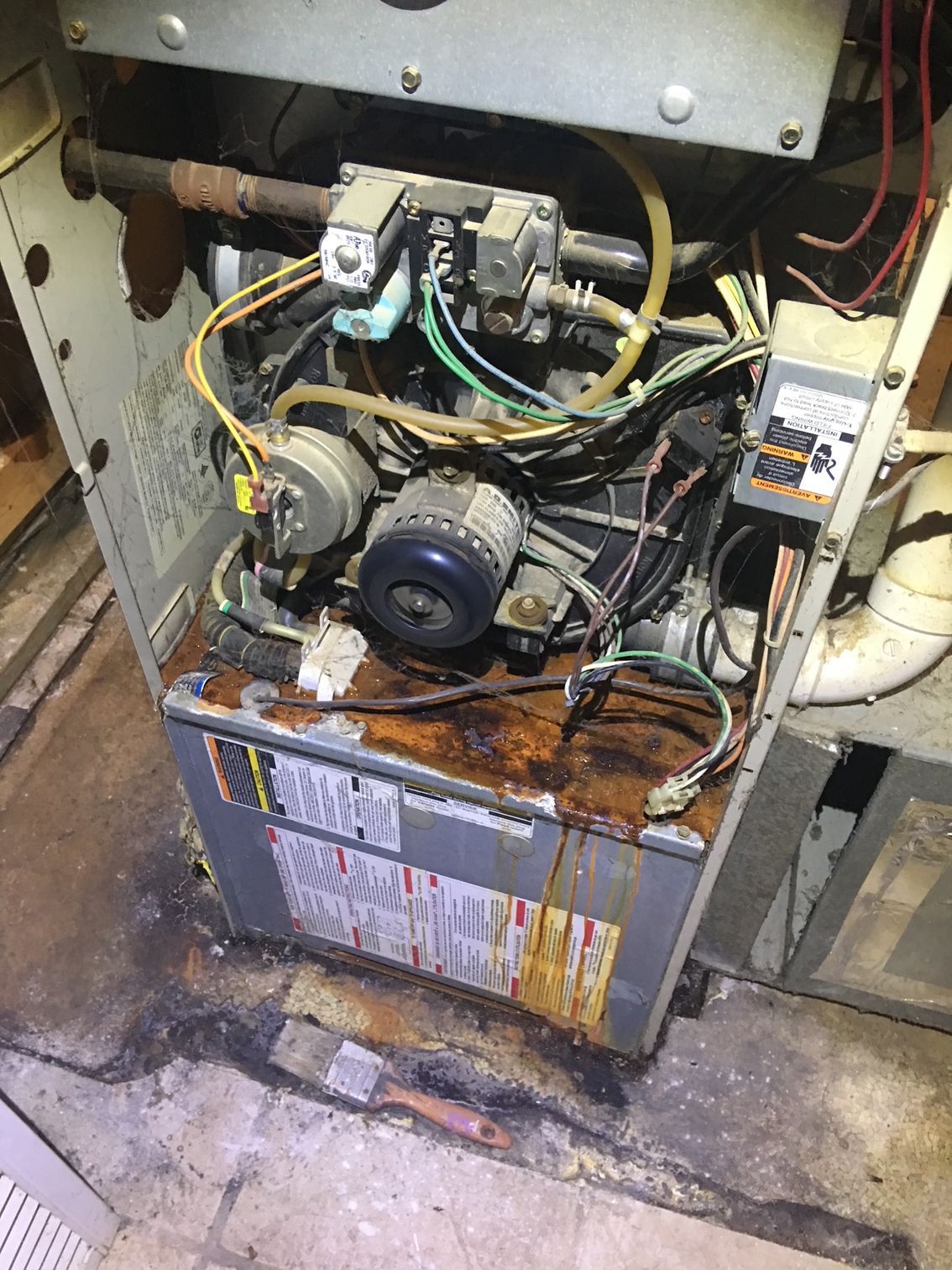 year old furnace improperly installed.