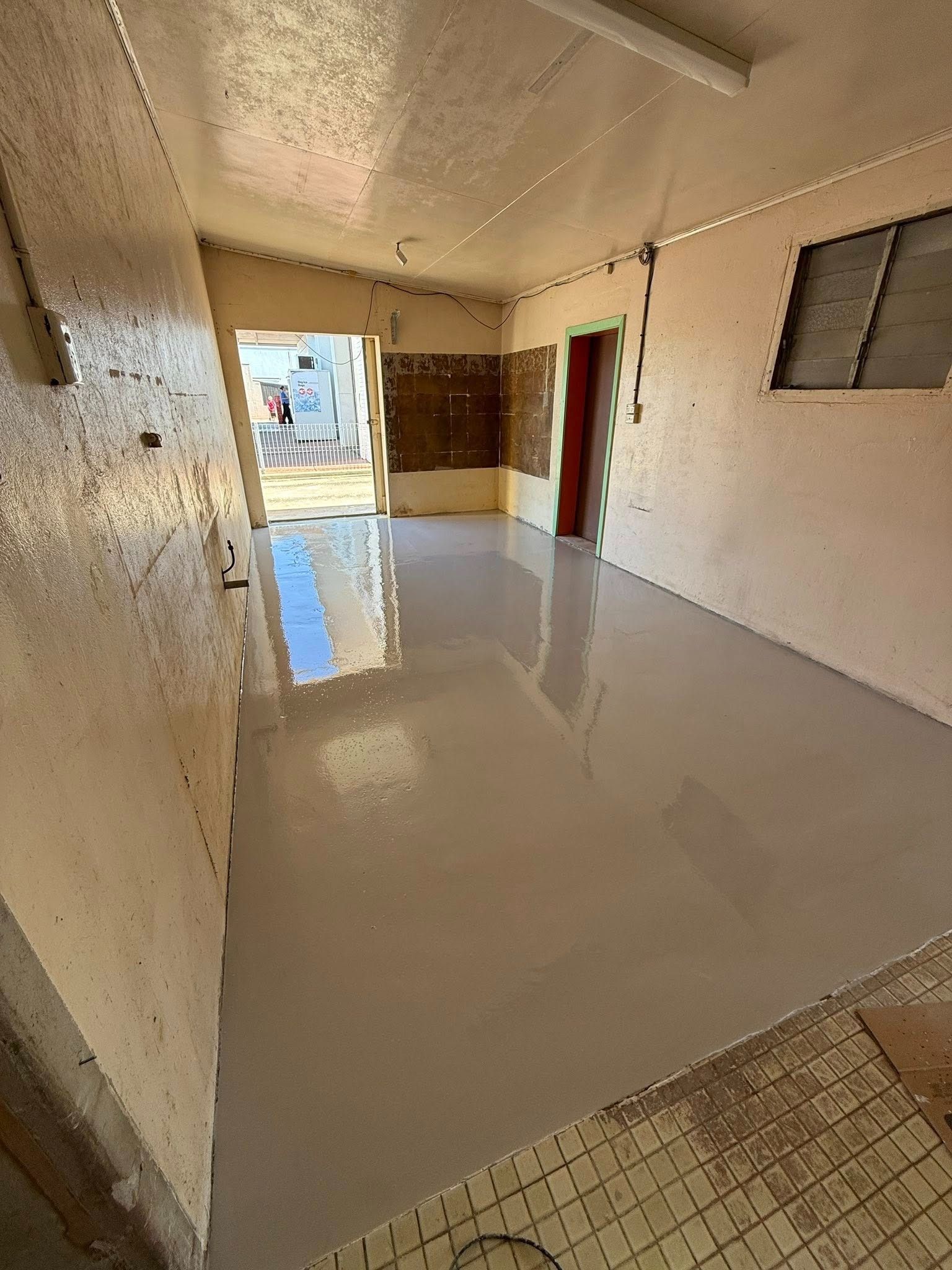 Room with Polished Concrete Flooring
