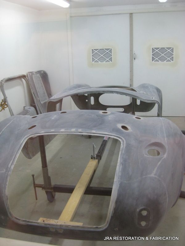 A picture of a car being restored by jra restoration & fabrication