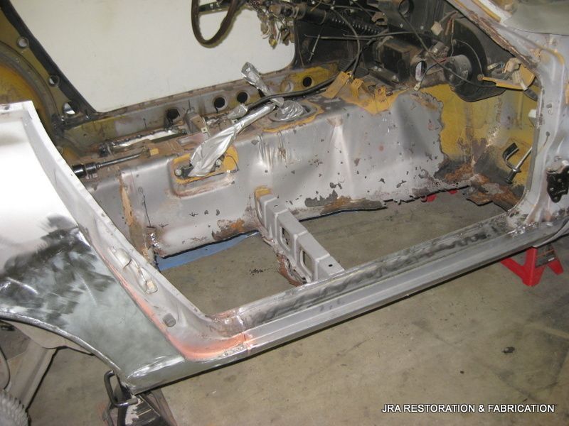 The inside of a car that is being worked on