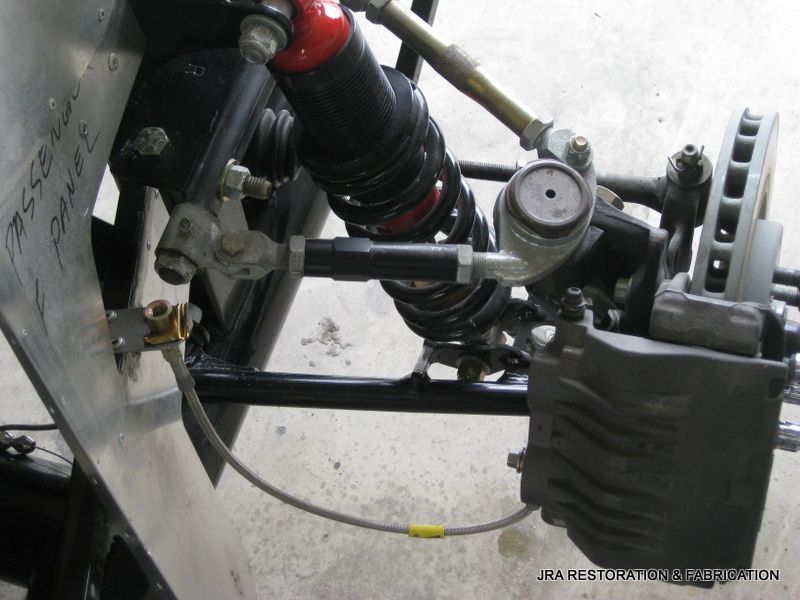 A close up of a suspension system on a vehicle