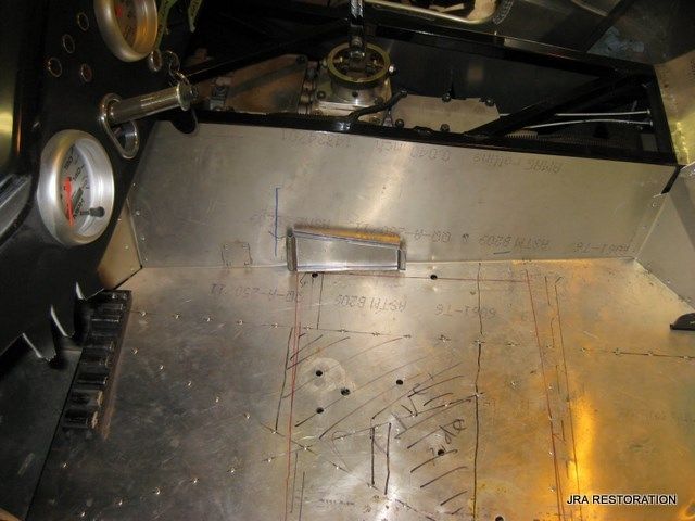 A picture of the inside of a car taken by car restoration