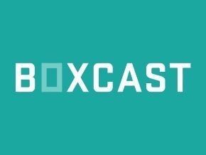Boxcast logo in white on a teal background