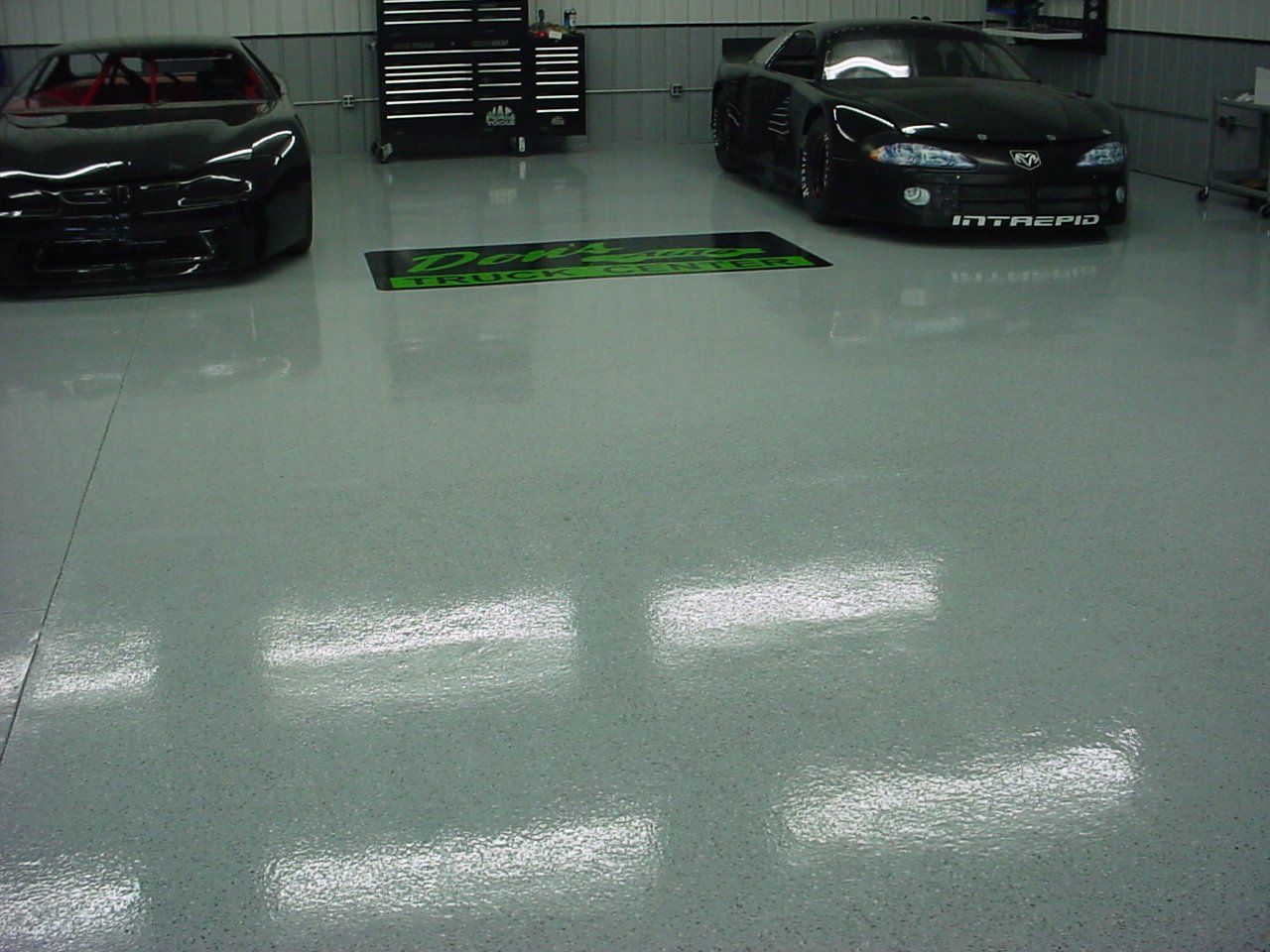 Shiny Garage Floor With Sports Cars — Greenville, WI — Renew Garage Floor Coatings