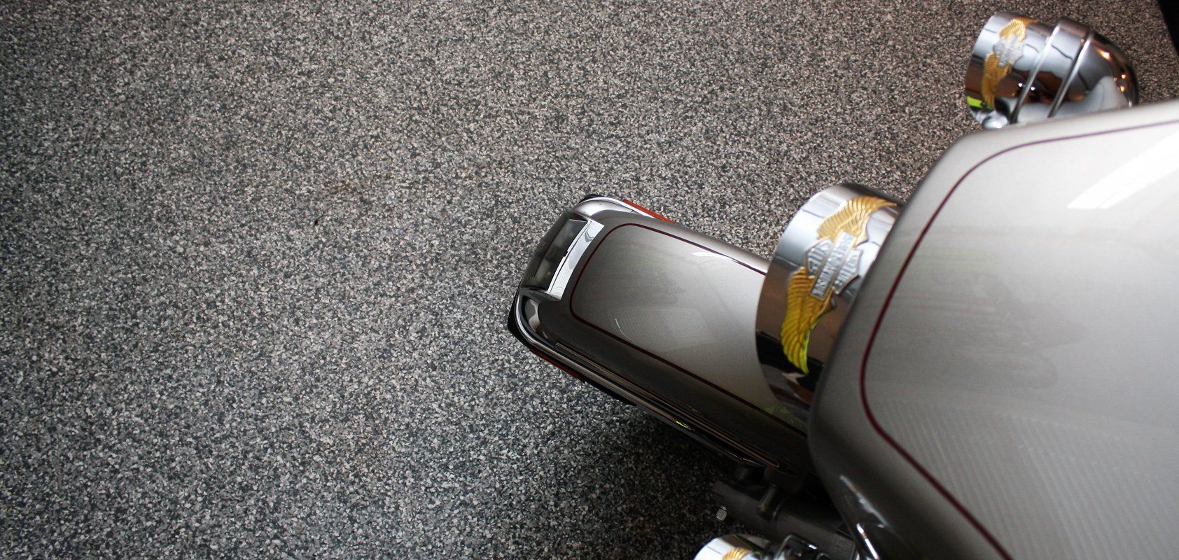 Top View of Motorcycle — Greenville, WI — Renew Garage Floor Coatings