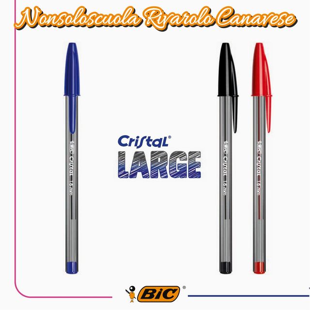 BIC CRISTAL LARGE PENNA A SFERA CON PUNTA AMPIA (1.6 mm), NERO