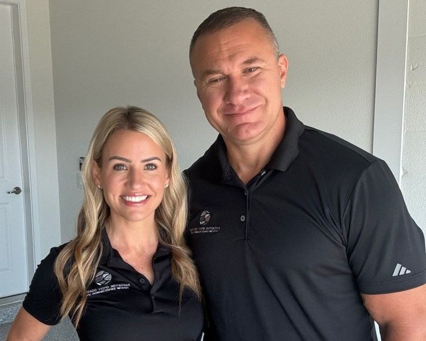 Construction series: Worker working on epoxy floor 
