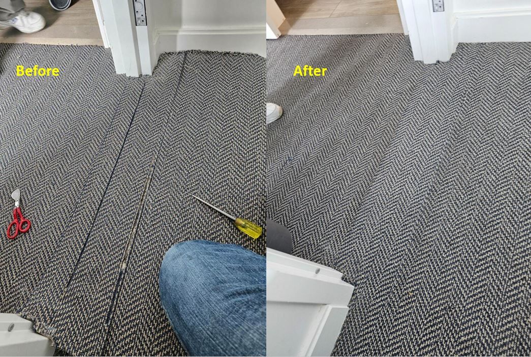 before and after carpet repair encinitas