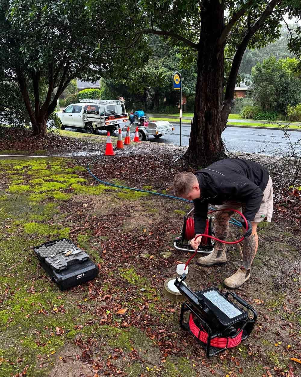 An Emergency Plumber At Work — Bridge Plumbing & Trades in Nowra, NSW