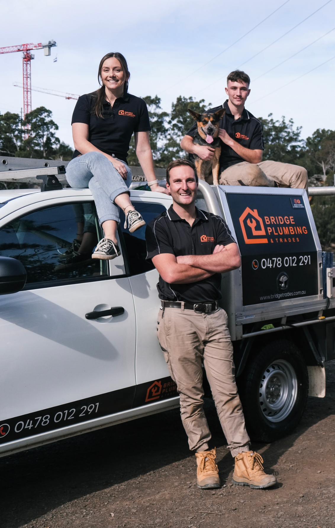 Tradie With His Dog — Bridge Plumbing & Trades in Nowra, NSW