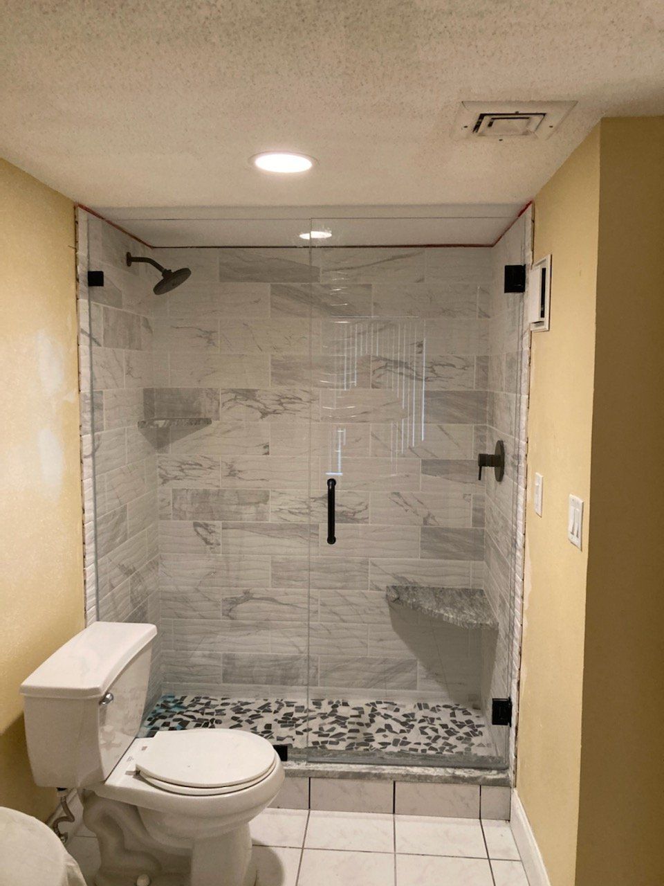 Modern Bathroom With A Large Shower — Tampa, FL — Euro Glass Service