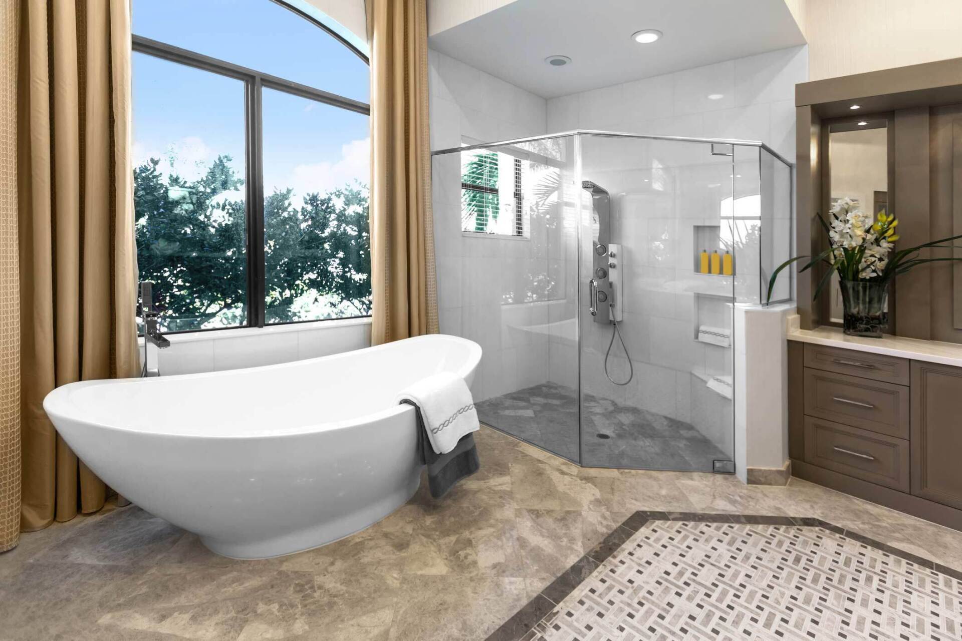 Architecture Beautiful Bathroom — Tampa, FL — Euro Glass Service