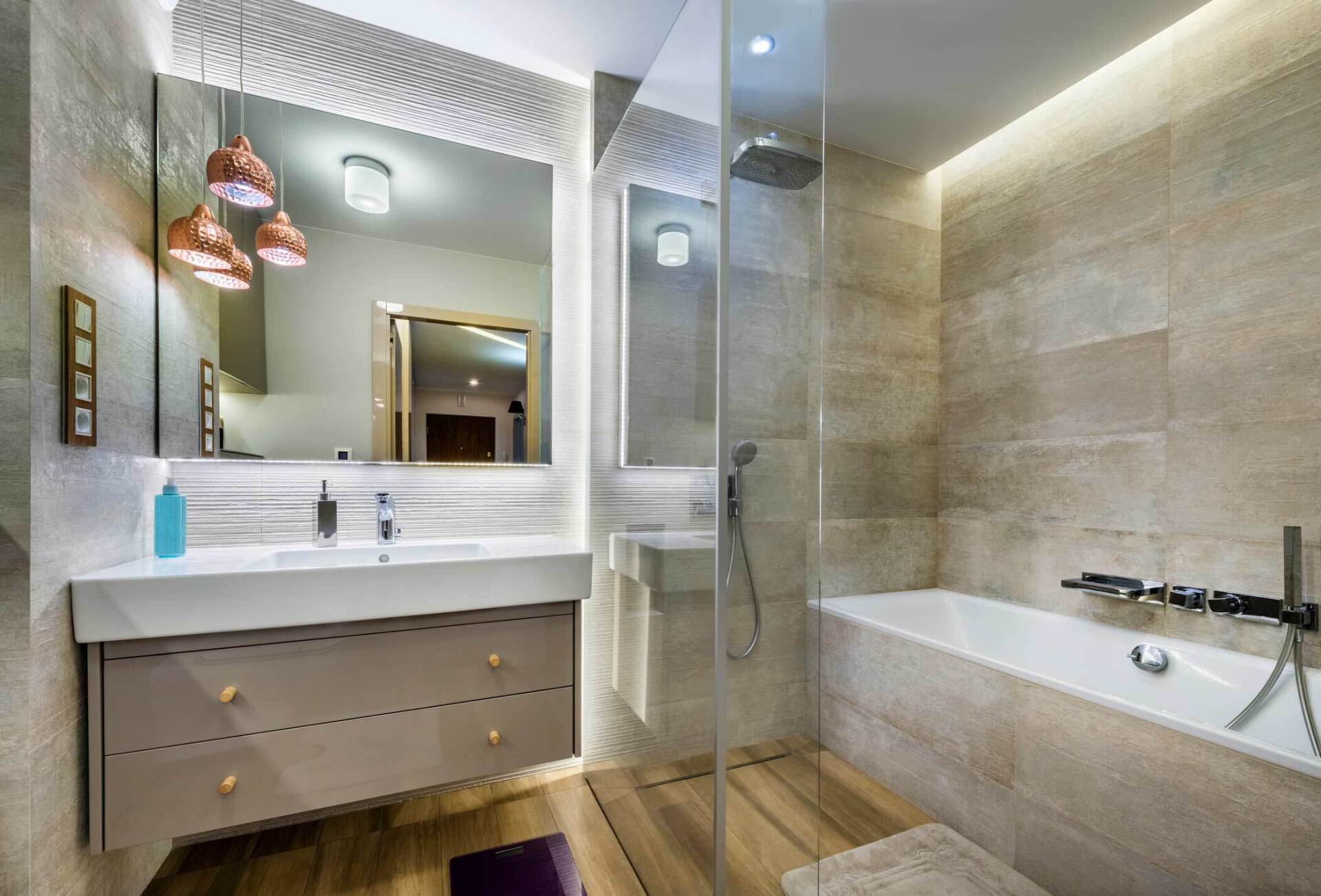 Modern Bathroom With Shower Glass — Tampa, FL — Euro Glass Service