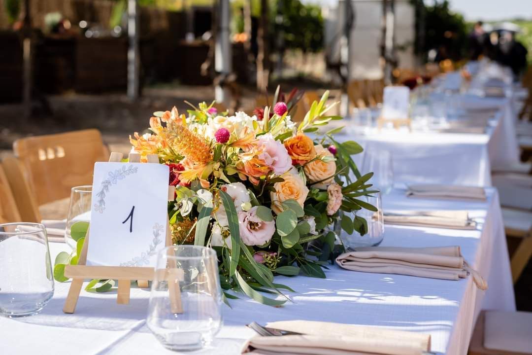 סידור מרכז שולחן חלה לחתונה