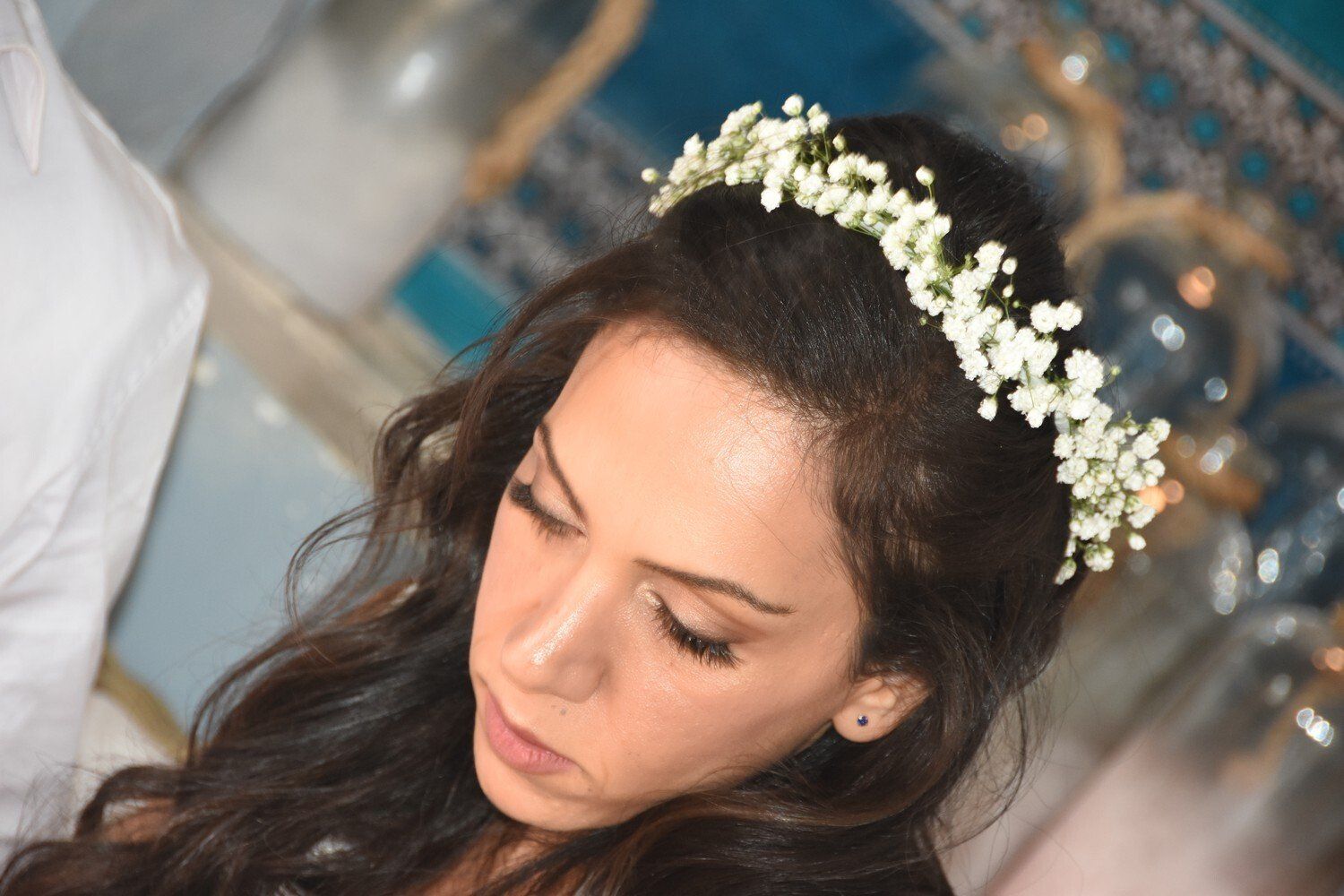 זר לראש לכלה - רווה בפרחים