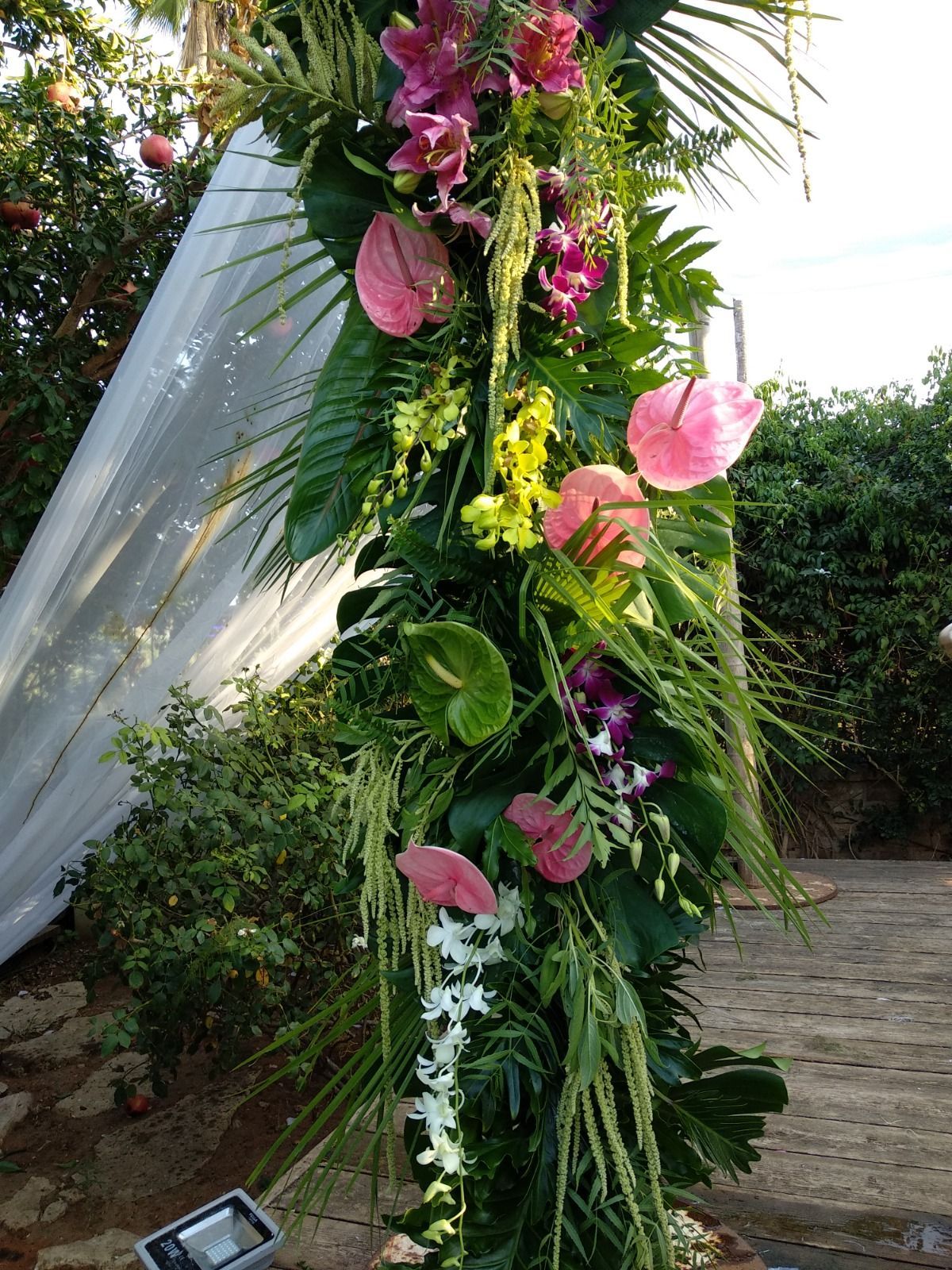 חופה מעוצבת בפרחים מיובאים