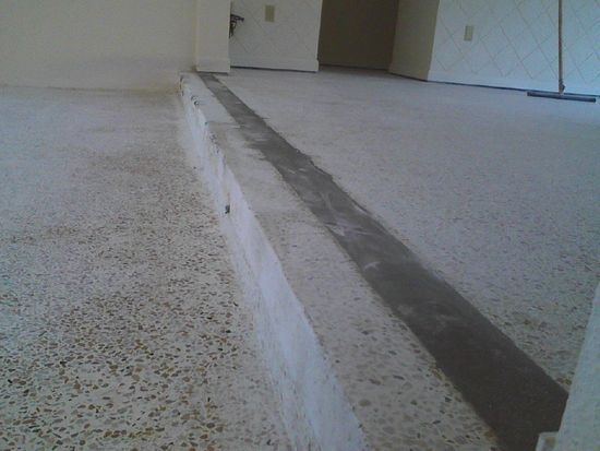 A step-up transition between two light-colored.