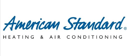 The American Standard Heating & Air Conditioning logo with blue cursive text above black capitalized text.