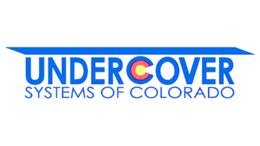 Logo for Under Cover Systems of Colorado: navy text, blue bar, Colorado flag graphic.