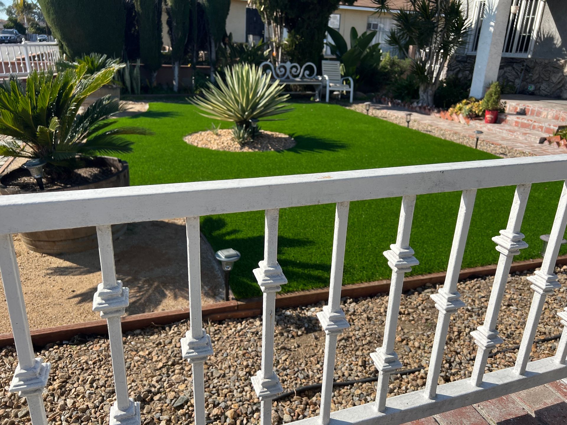 synthetic grass and desert scape