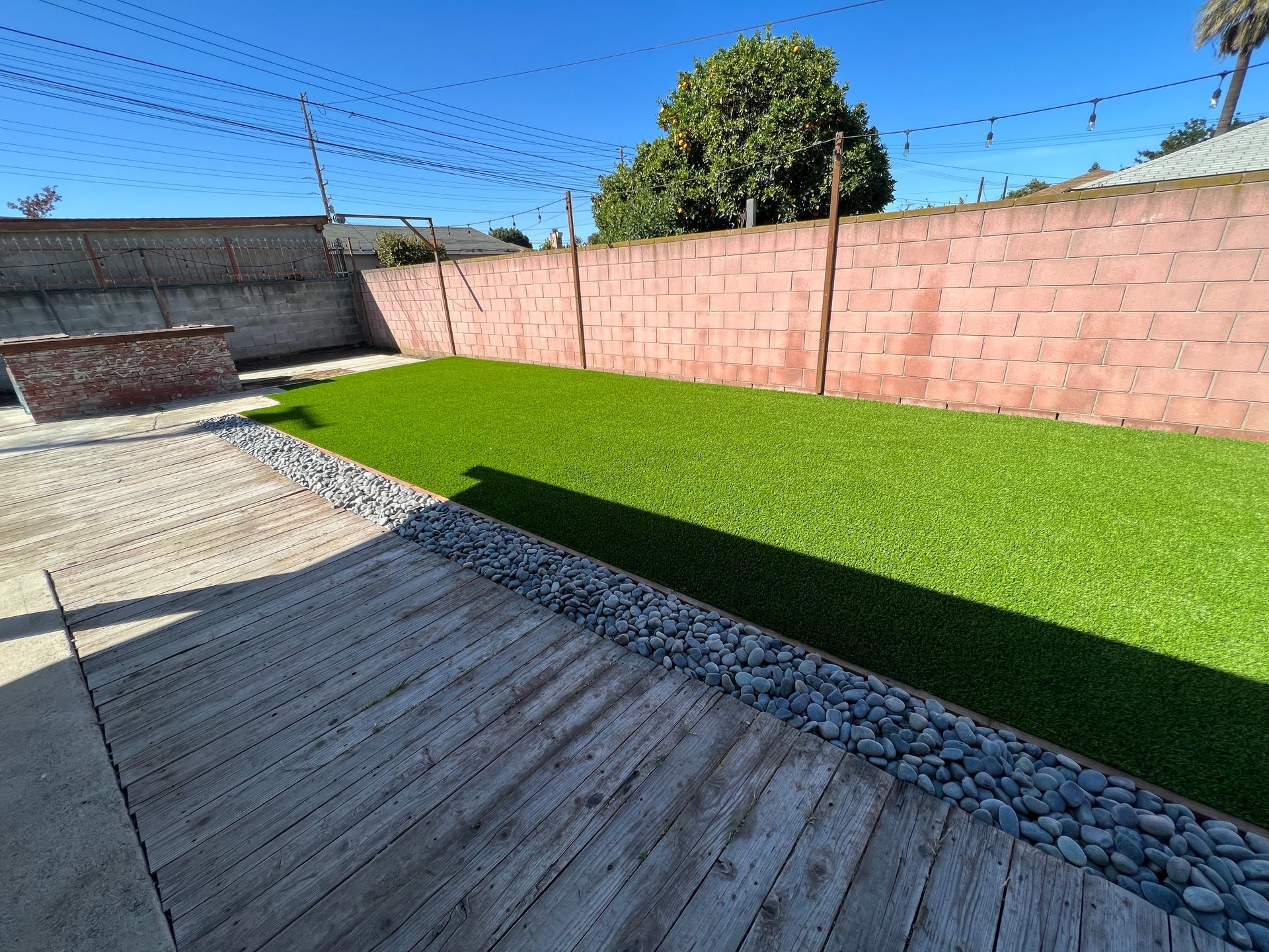 artificial grass and rock