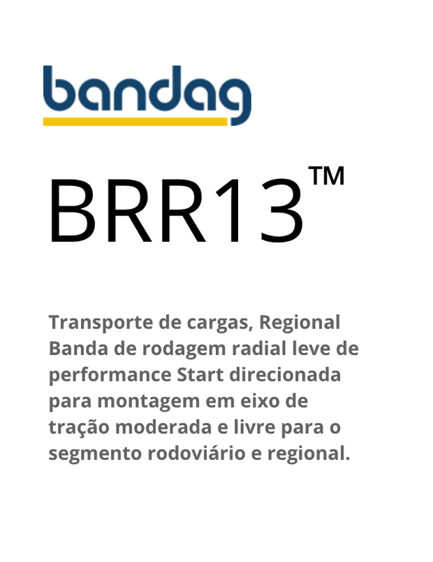 Bandag BRR13 tire logo with text: 